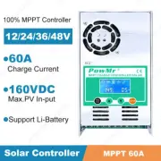 12V 24V 36V 48V Auto 60A Max PV 160VDC for MPPT Solar Panel Charge Controller