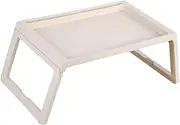 Foldable Desk Breakfast Bed Table Computer Laptop Holder Portable Serving Tray (Beige)