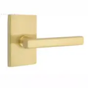 Emtek Passage Lever Set with Modern Rectangular Rosette and Freestone Lever