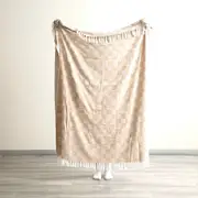 Renee Taylor Nevis Checkered Stone Washed Yarn-Dyed Throw 130 x 170 cms