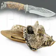 WILD BOAR Set of Knives Pommel & Finger Guard of BRONZE for Knife Making Bolster