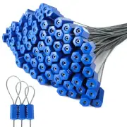 100 PCS Security Cable Seals Numbered Tamper Proof Security Tags, Blue Steel ...