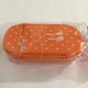 Bento Box Lunch Box Orange White Polka Dot 1 Tier Oval Box - 7" x 3.5" x 2"