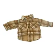 Carters Fleece Lined Shacket NB NWT Brown Plaid