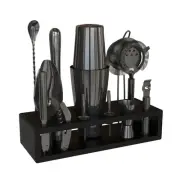 Highball & Chaser 13-Piece Gunmetal Black Stainless Steel Boston Cocktail Sha...