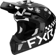 FXR Clutch Gladiator 2024 Motocross Helmet, black-white, Size M for Men Black White