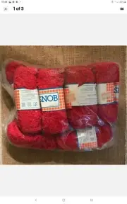 Lot of 10 Red Snob Creations 90% cotton 10% acrylic, Crochet Knitting, Brand New