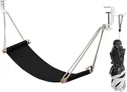 Foot Hammock Under Desk Footrest | Adjustable Office Foot Rest Under Desk Hammock | Portable Desk Feet Hammock with Headphones Holder - Black