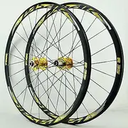 [ZECHAO] 700c Road Bike Wheelset,20H Disc Brake Ultra Light Bicycle Racing Wheel Quick Release Aluminum Alloy Rim Support 7/8/9/10/11 Speed Wheelset (Color : Gold, Size : 700c)
