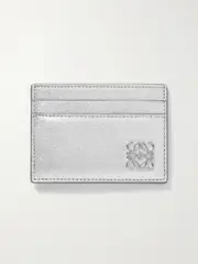 [LOEWE] LOEWE - Anagram Metallic Leather Cardholder - Silver - One size One size Silver