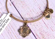 NEW NWT Alex and Ani Because I Love You Mom III Bangle Gold Bracelet