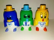 Vintage 3 Figural Penquin Pencil & Clip Holder & Sharpener W/ Eraser Hat (310)
