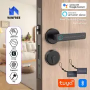 WINFREE Smart Fingerprint Door Lock Tuya Bluetooth Keyless Entry Smart Door Lock
