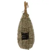 Hanging Bird Natural Grass Woven Nest Pointed Top Decor for Garden & Home