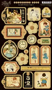 Graphic 45 An ABC Primer Chipboard Tags 1 One School Education Books Children