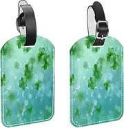 [WOSHJIUK] Luggage Tags,2 Pack Labels Suitcase Tags,Clover Leaves,Luggage Tags Privacy Protection Travel Bag Tag