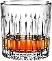 Old Fashioned Whiskey Glasses, Lead-Free Striped Transparent Crystal Glass, Suitable for Drinking Bourbon, Scotch, Cognac, Cocktails,1PCS