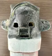 Raku Fired 11” Tall 5” Wide OOAK “The Snow God” Pottery Contemporary Modern Art
