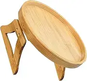 Sofa Armrest Clip-On Tray for Snacks and Remote Foldable and Space Saving Practical TV Remote Control Snack Tray Wood