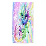 Colorful Cute Peaceful Tie Dye Lil Dragon Beach Towels Medium Large Extra Large