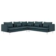 SÖDERHAMN corner sofa, 6-seat, Hillared dark blue