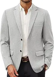 [PJ PAUL JONES] Men's Herringbone Blazer Jacket Lightweight Casual Knit Sport Coat