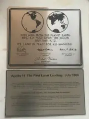 APOLLO 11 Nasa lunar landing plaque - Stainless steel with explanatin plaque