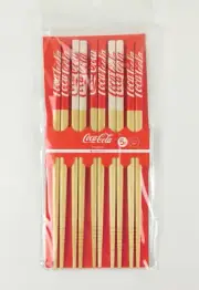 Coca-Cola Bamboo Chopsticks Pack - Set of 5 Red/White Daiso Authentic Japanese