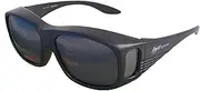 [Rapid Eyewear] Polarized OVER GLASSES SUNGLASSES that Fit Over Normal Glasses for Men & Women. Ideal for Driving, Cycling & Fishing. Wrap Around Matt Black Frame. UV400