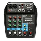 4 Channels Audio Mixer Sound Mixing Console USB Record DJ Mixer AU Ship