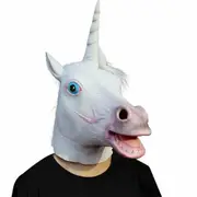 Unicorn 5 Type Latex Mask Horse Head Animal HeadCreepy Halloween Costume Theater Party A
