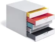 Durable VARICOLOR MIX 5 Drawer Unit Desktop Drawer Set with 5 Colour Coded Draw