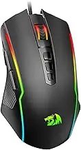 Redragon Gaming Mouse, Wired Gaming Mouse with RGB Backlit, 8000 DPI Adjustable, PC Gaming Mice with 9 Programmable Macro Buttons & Fire Button, PC Gaming Mouse for Windows/Mac, Black