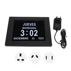 8 Inch Digital Day Calendar Clock Auto Dimming Take Medicine Reminder Electr EOM
