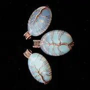 Opalite Tree Pendant Copper Wire Wrap Oval Size 30x40mm Sold per Piece