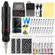 Professional Rotary Tattoo Pen Set With Cartridge Needle Tattoo Gun Power Supply