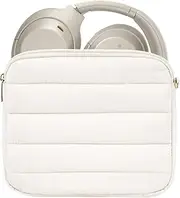 Geekria NOVA Headphones Pouch Compatible with Sony WH-1000XM6, WH-1000XM4, WH-1000XM3, WH-H900N, Soft Shell Replacement Protective Travel Carrying Bag with Cable Storage (White)