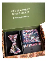 [Peggy and Finn] Protea Bow Tie Gift Set in Navy
