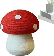 Mushroom Scratching Post - Interactive Cat Scratch Pad Mat | Cute Cat Scratching Post | Sisal Rope Cat Scratcher | Portable Interactive Play Climber Post for Pet Birthday Indoor Outdoor Boredom