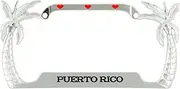 Speedy Pros I Love Heart Puerto Rico Palm Tree Metal License Plate Frame Tag Holder