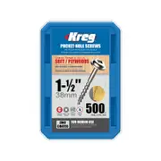 Kreg 38mm Zinc Coarse Thread MaxiLoc Head Pocket-Hole Screws - 500 Pack