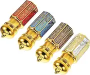 RORPOIR 4pcs Mini Glass Roller Bottles for Essential Oils Portable Perfume Dispenser with Vintage Style for Travel and Daily Use Glass Precision Control Aromatherapy Fragrance Storage