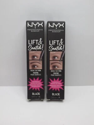 NYX LIFT & SNATCH! BROW TINT PEN BLACK 0.03 OZ BOXED (LOT OF 2)