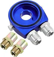 Mikinona Car Modification Accessories Vehicle Oil Cooler Sandwich Adapter Transmission Cooler Kit Oil Cooler Transmission Oil Cooler Pipe Tube Adaptor Oil Cooler Kit Blue Aluminum Alloy