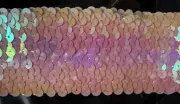 Light Pink Iridescent Stretch Sequin Trim Arts & Crafts 24” X 2”