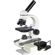 AmScope 40X-1000X Student Compound LED Microscope + 25 Prepared Slide Collection