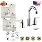 Elegant Widespread Bathroom Faucet with Pop-Up Drain and 360° Swivel Spout