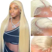 613 13x6 Lace Front Wig Human Hair Straight Blonde Lace Front Wigs Human Hair...