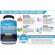 Multi Collagen Pills 180 Capsules Anti-Aging Healthy Joints Hair Skin 2250mg