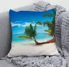 2 Pcs Coconut Tree Pattern Luxury Soft Square cushion cover Cases 18"×18" New